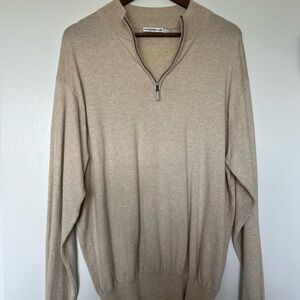 Peter Millar Tan Zip-Up Sweater